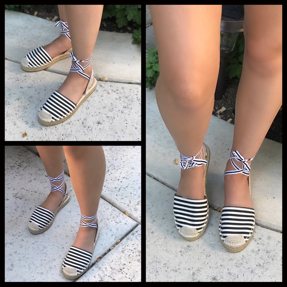CLEARANCE-FIRM‼️Beach Babe Lace up Espadrilles - Picture 8 of 8
